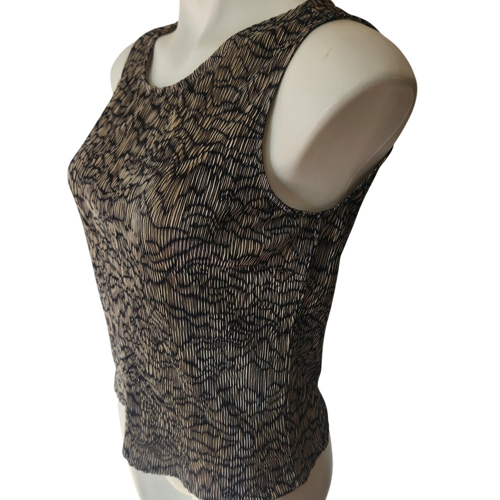 Banana Republic Tank Top Satin Work Blouse‎ women's size small Tan & Black